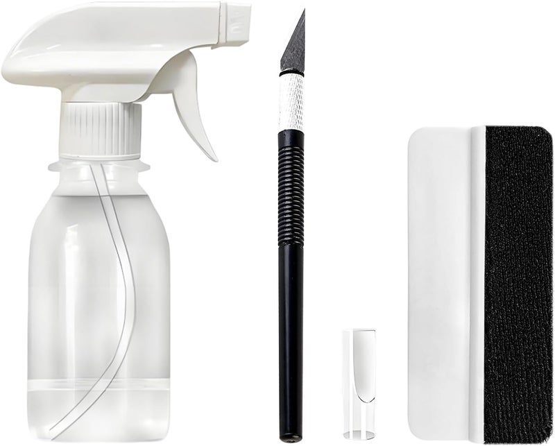 Wevdn 3 PCS Car Window Film Kit, Durable Easy to Apply Glass & Car Windows Tint Kit, Practical Window Film Installation Tools Kit Includes Felt Scraper Carving Knife 100ML Spray Bottle - Image 1